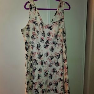 White torrid dress with skulls